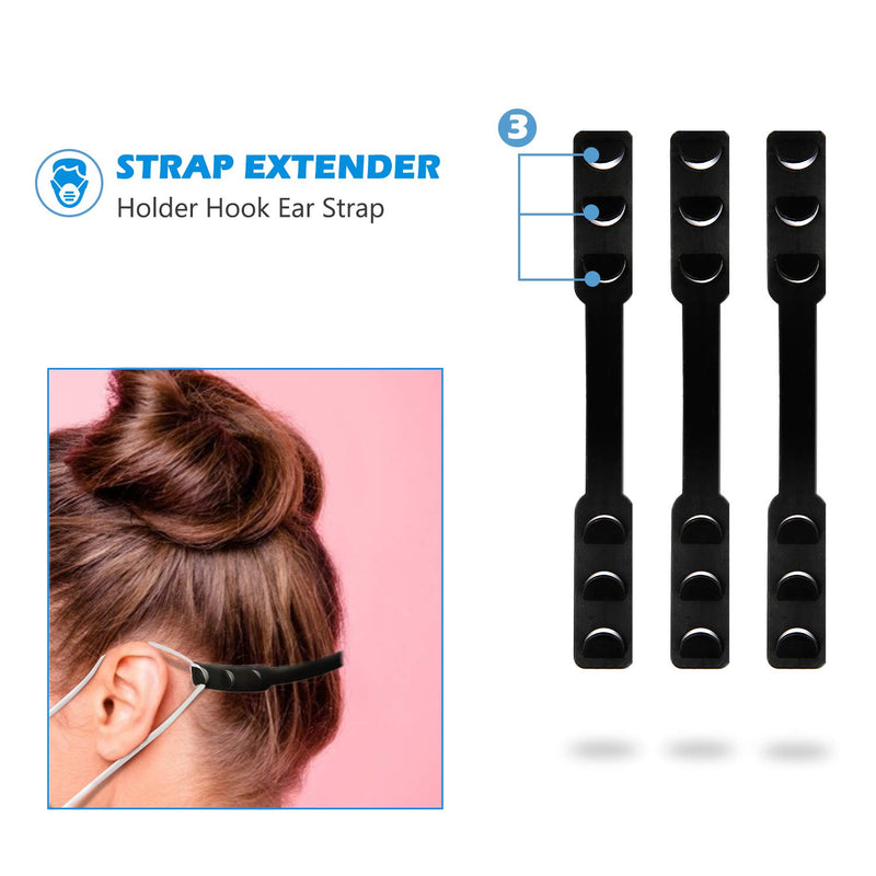 Aquarium Choice Adjustable Adult Kids Ear Strap Extender Plus Face Strap Extender Holder 9 red Heart 9 Strawberry 9 Lemon and 90 black Ear Strap Saver - PawsPlanet Australia