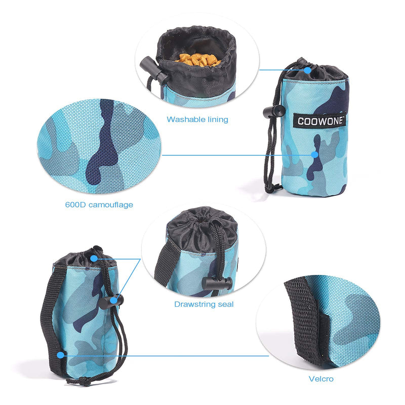 COOWONE Dog Treat Training Bag Easily Carries Poop Bag Pet Toys Kibble Treats Blue - PawsPlanet Australia