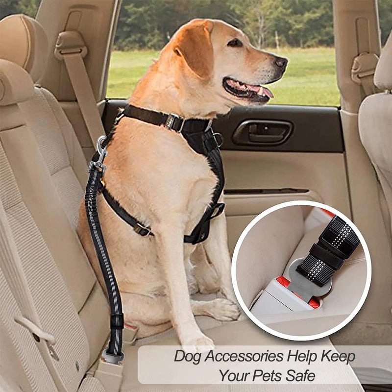 Redamancy dog seat belt for car, 1 piece adjustable seat belt, dog seat belt for car, dog seat belt with elastic shock absorption and strong carabiners, for dogs and cats. Maximum size 75CM - PawsPlanet Australia