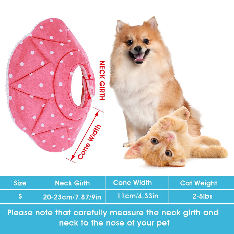 TIESOME Cat Collar Adjustable 6.7-9inch Kitten Recovery Collars Small Dog Cat Post-Surgery Soft Recovery Pet Cone Collar Anti-Bite/Lick Cat Dog Health (Pink) - PawsPlanet Australia