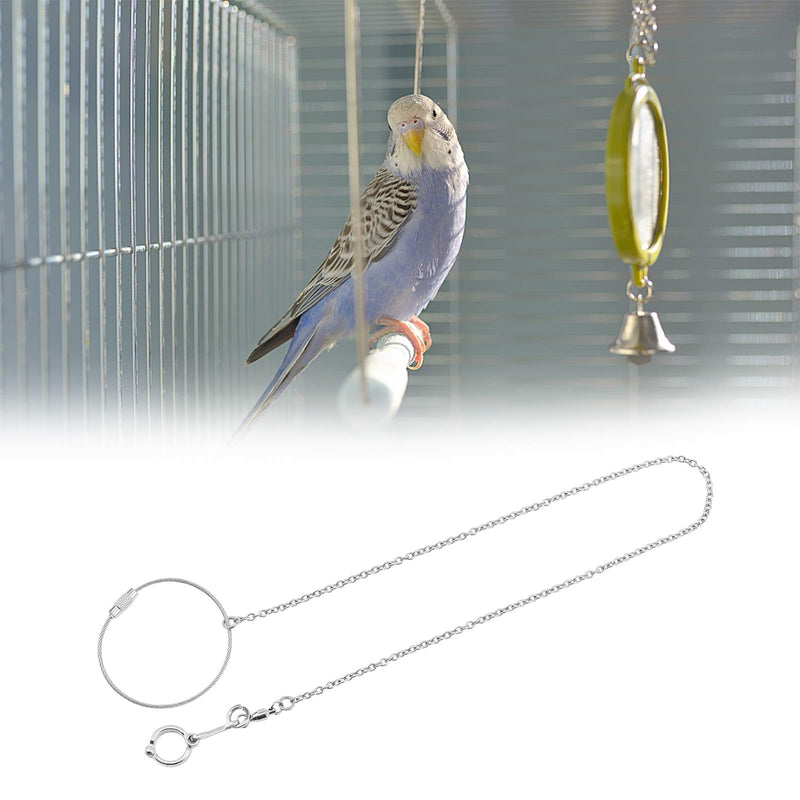 AHANDMAKER Pet Bird Parrot Foot Chain, Stainless Steel Bird Foot Stand Chain with Ring, Parrot Ankle Foot Ring Accessories (Model 12, 11.5mm) - PawsPlanet Australia