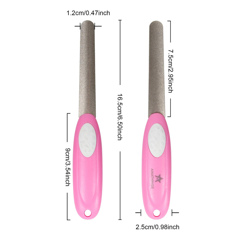 AMATHINGS claw scissors soft grip protection claw pliers in professional quality with precision blades in 12 cm - 16 cm, additional 10 double-sided disposable files/premium claw file 16 cm file in pink - PawsPlanet Australia