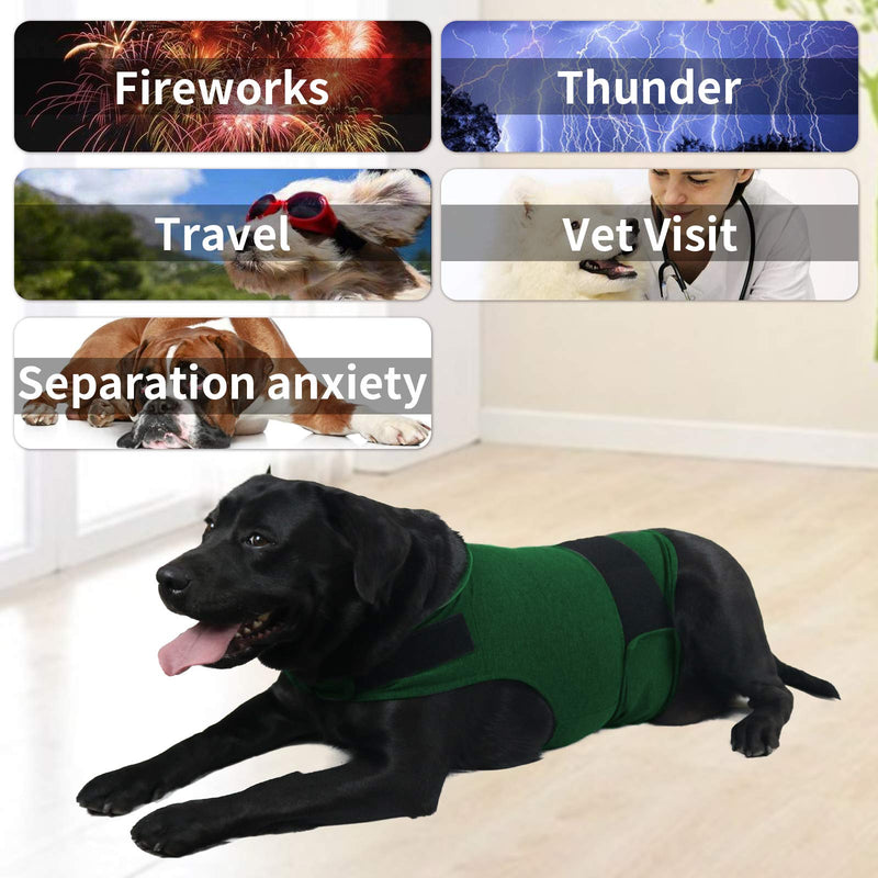 [Australia] - KittyStar Breathable Thunder Shirts for Dogs, Dog Anxiety Vest Jacket Warp,Puppy Calming Coat Anxiety Relief,Green S 