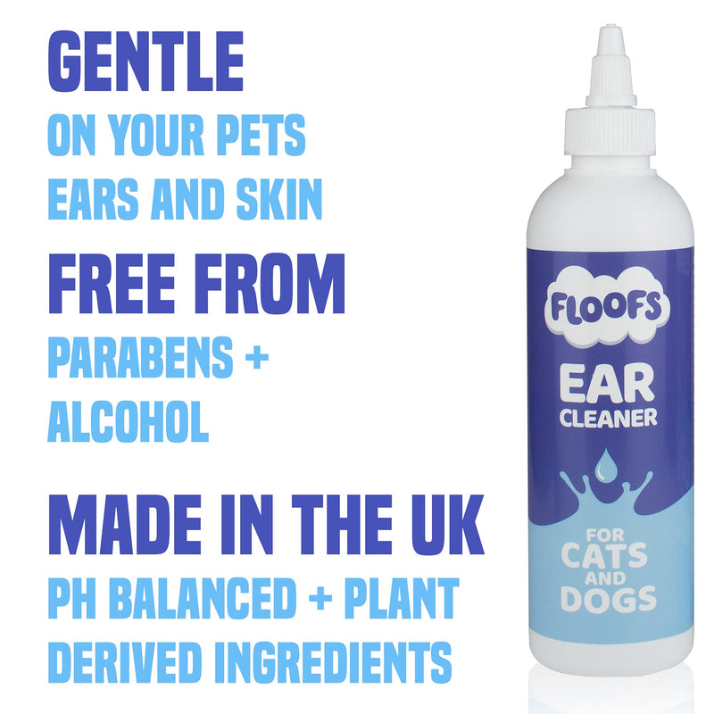 Floofs Dog Ear Cleaner Solution | Antibacterial Dog Ear Drops Stop Stinky Ears | Dog Ear Wash | Ear Care For Dogs | Dog Ear Cleaner Solution | Ear Cleaner for Dogs | Dog Ear Drops for Infection - PawsPlanet Australia