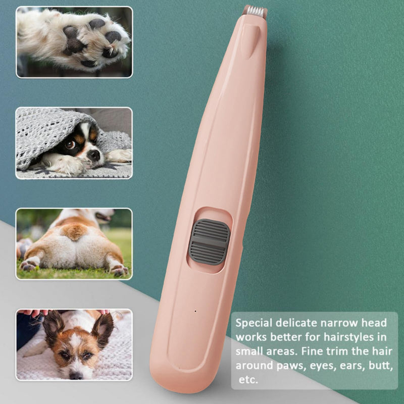Dog Paw Trimmer, Pet Foot Hair Trimmer, USB Rechargeable Dog Clipper, 40 dB Low Noise Dog Cat Electric Hair Trimmer with LED, for Paws, Eyes, Ears, Face, - PawsPlanet Australia