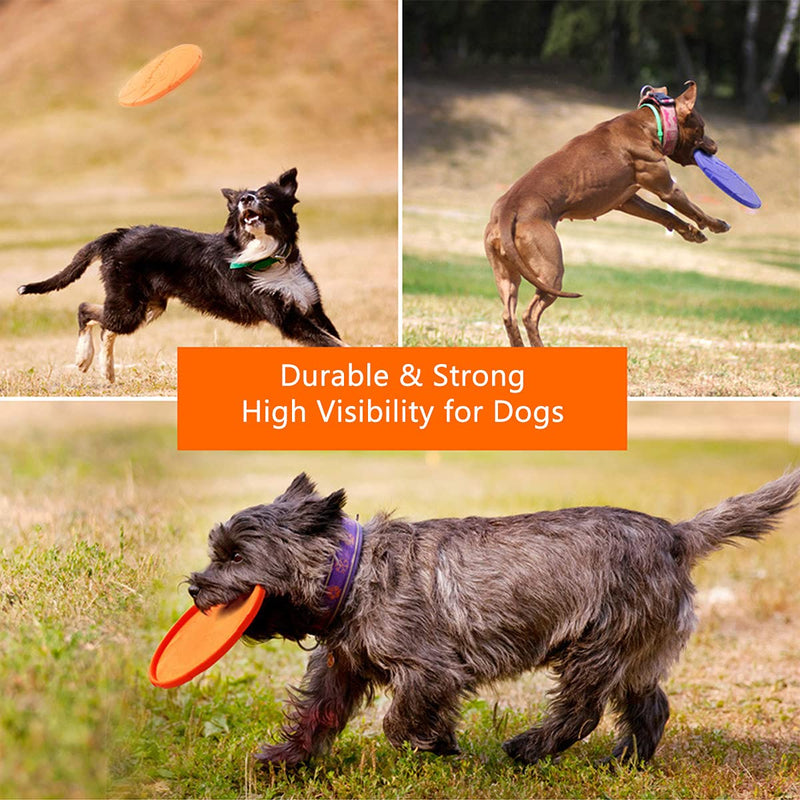 Rubber Flying Discs 3 Pieces Dog Training Toys Outdoor Pet Interactive Toys, Float-able and Durable, Suitable for Dogs and Puppy S - PawsPlanet Australia