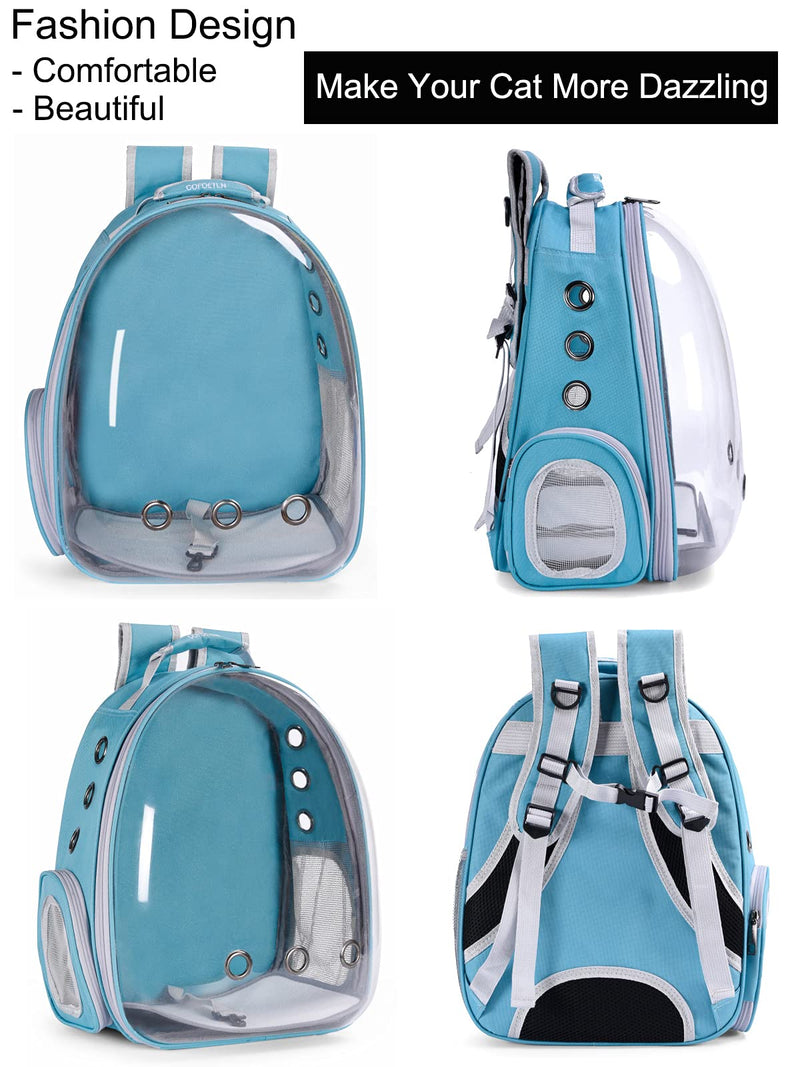 COFOETLN Cat Backpack Carrier Bubble,Pet Carrier Backpack, Airline-Approved, Cats and Puppies Ventilate Transparent Capsule Backpack, Designed for Travel, Walking, Hiking and Outdoor Use Blue - PawsPlanet Australia