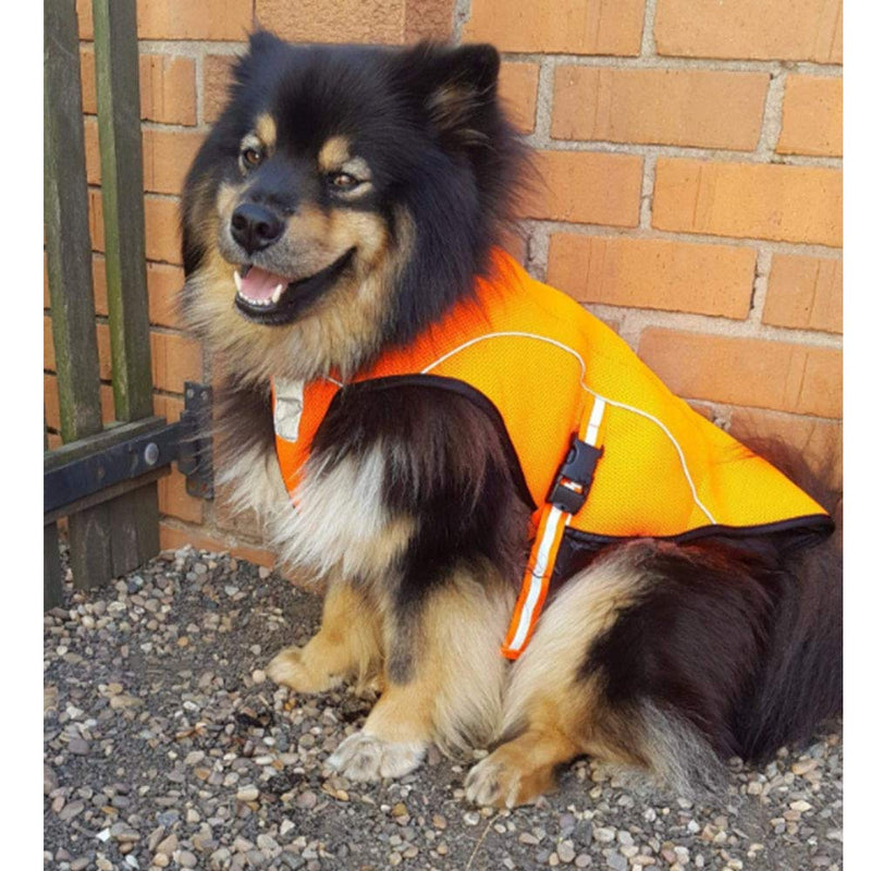 Dog Cooling Vest,Dog Cooling Coat,Evaporative Swamp Cooler Jacket Safety Reflective Vest for Large Dogs Walking Outdoor Hunting Training Camping Orange-L L - PawsPlanet Australia