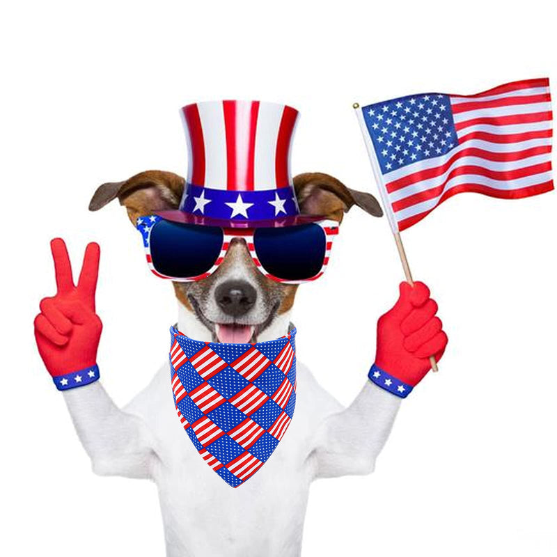 TCBOYING 2 Pack 4th of July Dog Bandannas, Independence Day American Flag Dog Bandanas, Memorial Day Cotton Bandanas Scarfs Triangle Bibs Accessories for Small Medium Large Dogs Puppies Pets - PawsPlanet Australia