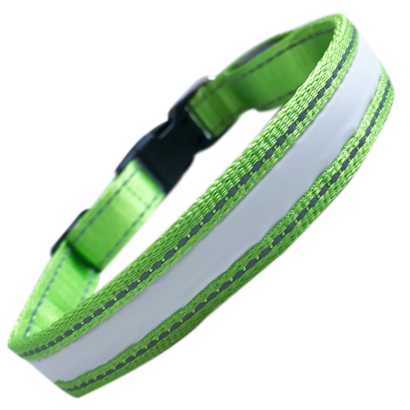 PetSol USB Rechargeable LED Dog Safety Collar - Superbright LEDs - Increased Safety & Extreme Visibility - 4 Colours 5 Sizes (Large (50cm - 60cm / 19.7" - 23.6"), Green) Large ( 50cm - 60cm / 19.7" - 23.6" ) - PawsPlanet Australia