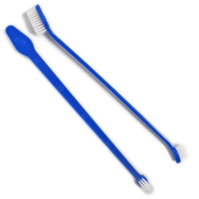 [Australia] - Duke's Pet Products Two-Piece Dog Toothbrush Set: Double Sided Canine Dental Hygiene Brushes with Long 8 1/2 Inch Handles and Super Soft Bristles 