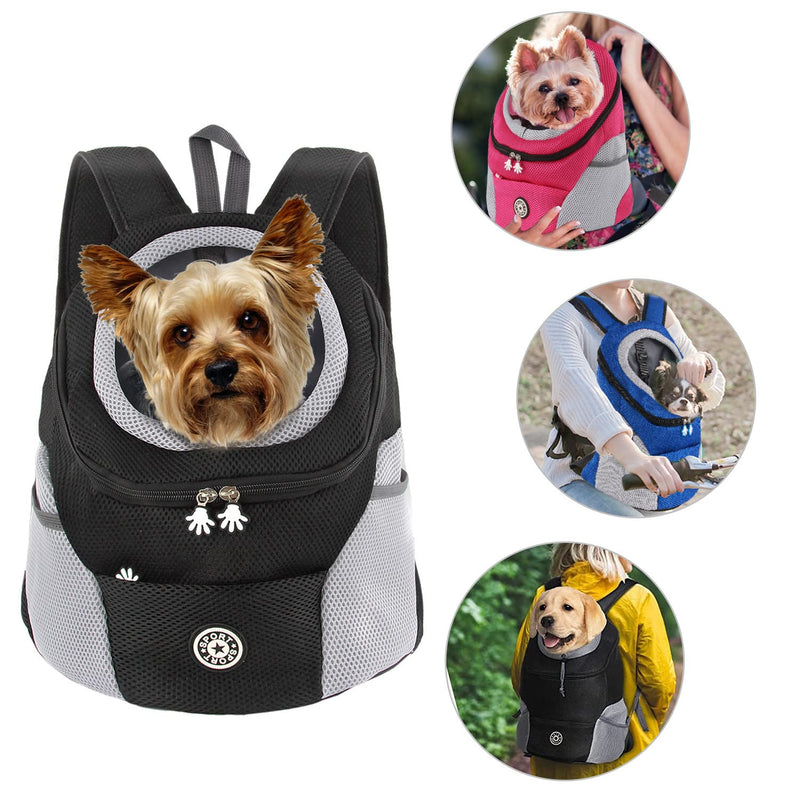 M MUNCASO Dog Cat Carrier Backpack small Pet Travel Bag,Puppy Pet Front Pack,with Breathable Head-Out Design and Waterproof Bottom,Airline Approved for Outdoor Hiking Travel Bike(S,Black) S Black - PawsPlanet Australia