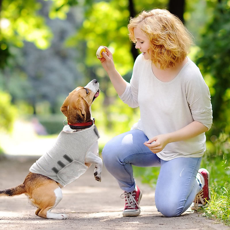 Gojiny Dog Anxiety Jacket Calming Coat Thunder Anxiety Stress Relief Light Gray S - PawsPlanet Australia