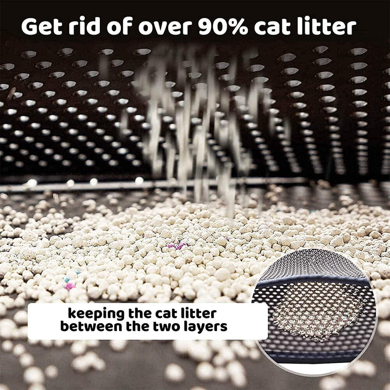 Louis Donné cat litter box mat, cat litter mat, cat litter box underlay, honeycomb design, cat litter box mat, waterproof double layer design, honeycomb cat litter mat (30 x 30 cm, grey) 30 x 30 cm grey - PawsPlanet Australia
