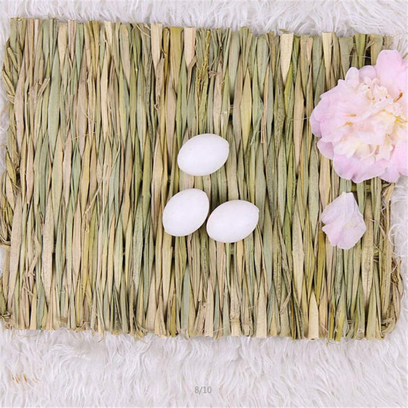 [Australia] - Grass Mat Woven Bed Mat for Small Animal Bunny Bedding Nest Chew Toy Bed Play Toy for Guinea Pig Parrot Rabbit Bunny Hamster Rat(Pack of 3) 