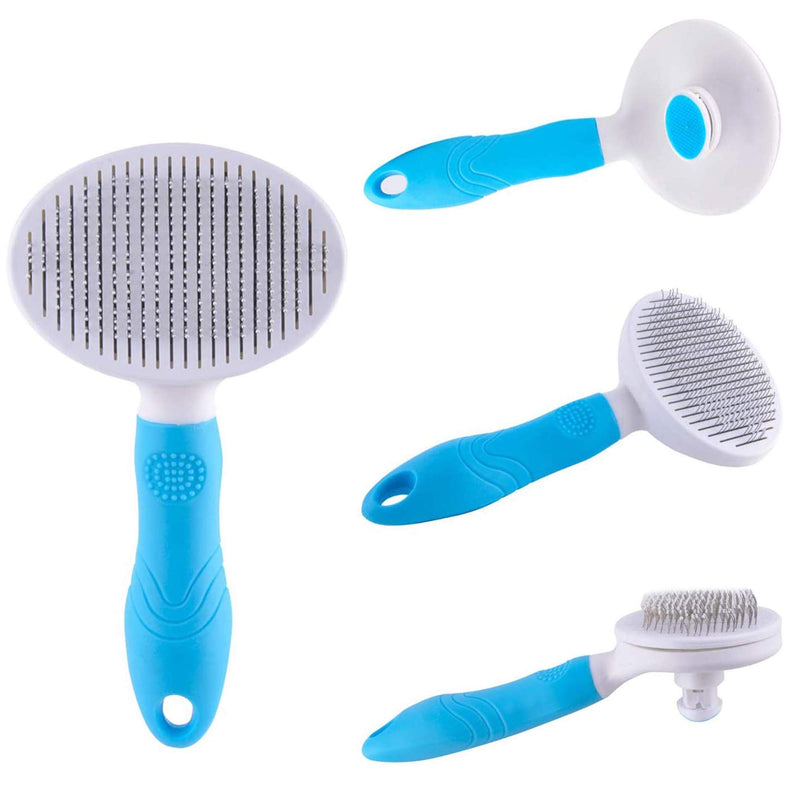 Cat and Dog Brush, Self Cleaning Slicker Brush for Shedding Pet Grooming Tool Brush , Removes Loose Undercoat - PawsPlanet Australia