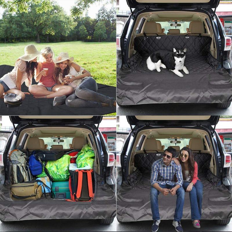 Zellar Car Boot Liner, Universal Waterproof Scratch Proof Pet Dog Car Back Seat Cover Boot Liner Protector Mat Dog Hammock for Cars Trucks SUV and More, Medium M Black - PawsPlanet Australia