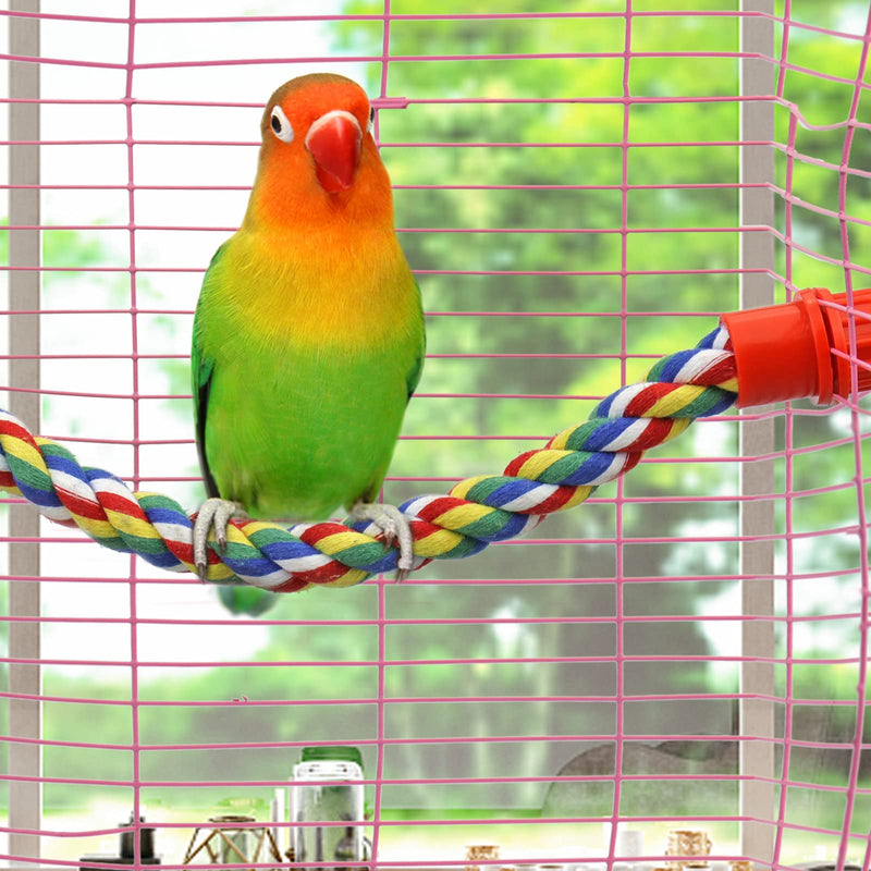 Bird Perch- Cage Rope for Parrot/Parakeet/Cockatiel Bungee Toy Comfy Colorful (31.5 Inch Long, Plastic Nuts) 31.5 Inch Long - PawsPlanet Australia