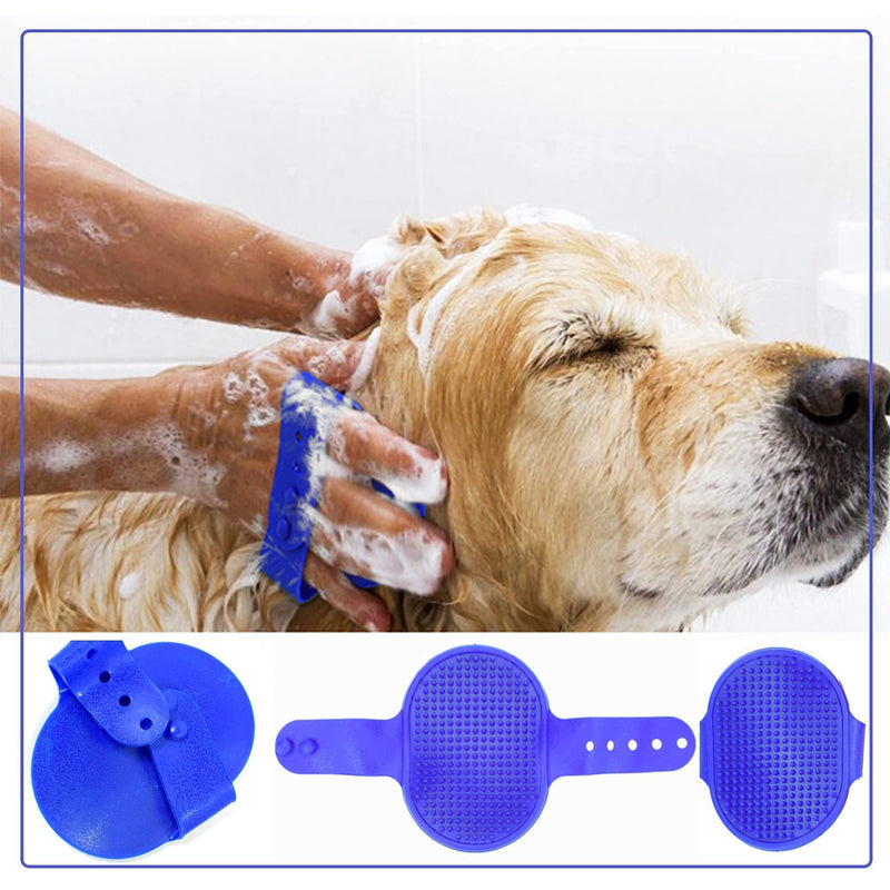 Rabbit Grooming Kit with Hair Buster Shedding Brush, Flea Comb, Nail Clipper, Pet Grooming Slicker Brush, Bath Massage Glove for Bunny, Cat, Dog, Guinea Pig, Hamster, Ferret, Small Animal (Blue) Blue - PawsPlanet Australia