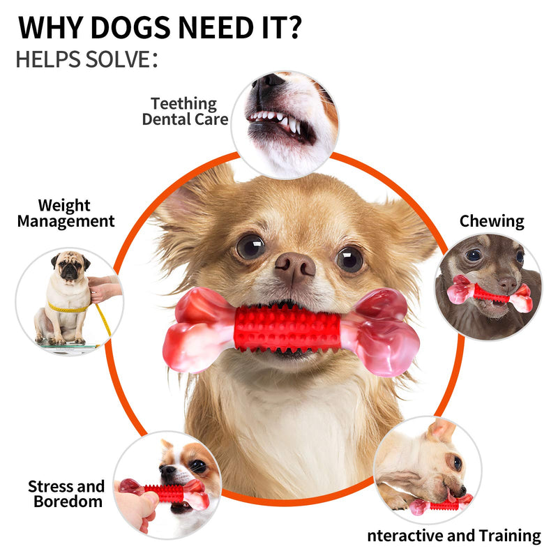 Tough Dog Toys for Aggressive Chewers Large Breed, Apasiri Dog Chew Toys, Durable Dog Toys, Dog Bones Made with Nylon and Rubber, Big Indestructible Dog Toy, Medium Puppy Chew Toys Teething chew Toys Beef Small (Pack of 1) - PawsPlanet Australia