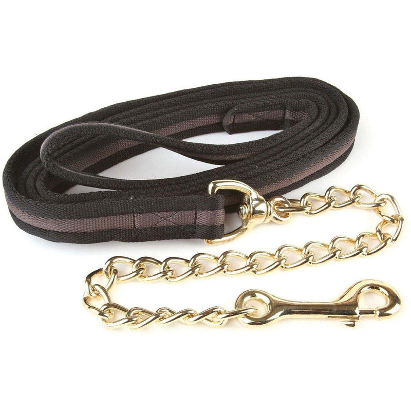 Hy Soft Webbing Lead Rein with Chain - Purple/Black - 2m - PawsPlanet Australia