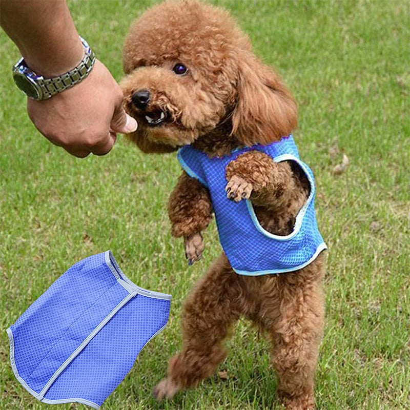 Dog Cooling Vest, Dog Cooling Jacket, Dog Cooling Coat, Cool Jackets for Dogs,Pet Cooling Vest, Safety Breathable Sun-proof Pet Vest with Magic Tape, for Outdoor Hiking Training (S,Blue) S - PawsPlanet Australia