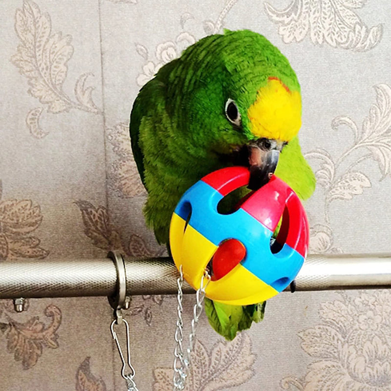 BIPY 14 PCS Bird Parrot Toys Cage Hanging Bell Ball Hammock Swing Ladder Toy Pet Bird Mirror Scooter Chewing Perches Wooden Toys for Parrots Parakeets Birds Finches Random Color - PawsPlanet Australia