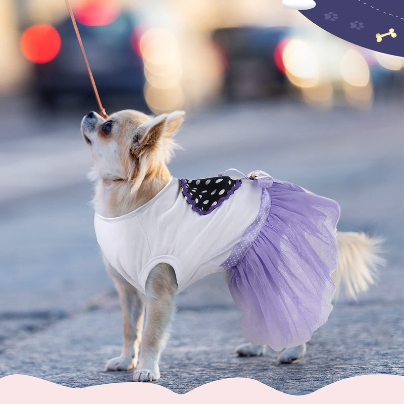 4 Pieces Dog Dress Peach Heart Dog Puppy Skirt Dog Princess Tutu Dress Dog Bowknot Vest Dress for Small and Medium Pets Dogs (S) - PawsPlanet Australia