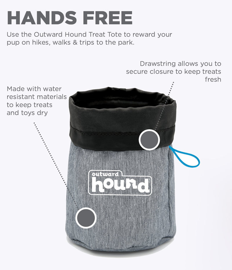 [Australia] - Outward Hound Hands-Free Treat Tote Treat Bag For Dog Treats & Toys Assoreted- Blue/Black 