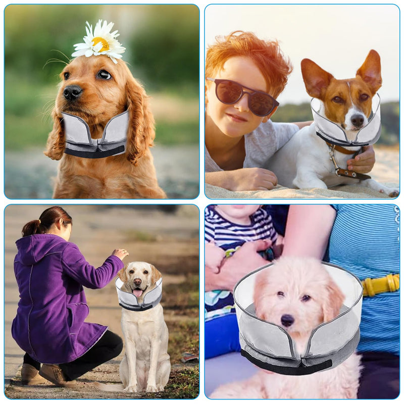 Inflatable protective collar for pets, inflatable neck brace dog with protective layer, adjustable protective collar, inflatable neck brace for recovery after operations or wounds for dogs, cats - PawsPlanet Australia