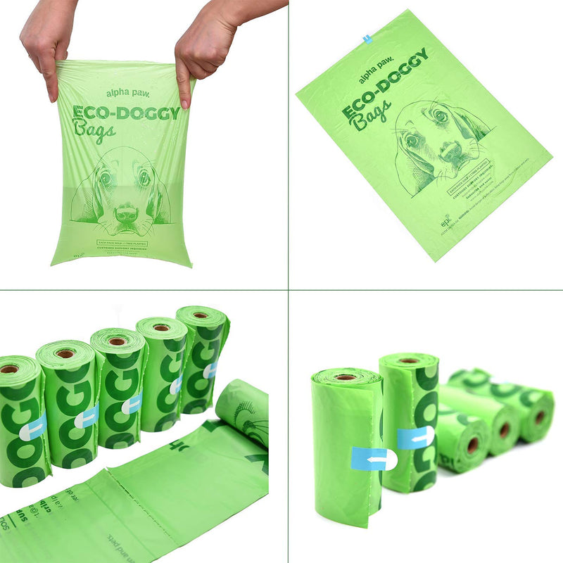 Alpha Paw Eco Doggy Bags - Odor Blocking, Biodegradable Dog Poop Bags - Natural Lavender, Leak Proof Doggie Waste Bag - Eco-Friendly, Puppy Poo Bags 60 Bags - PawsPlanet Australia