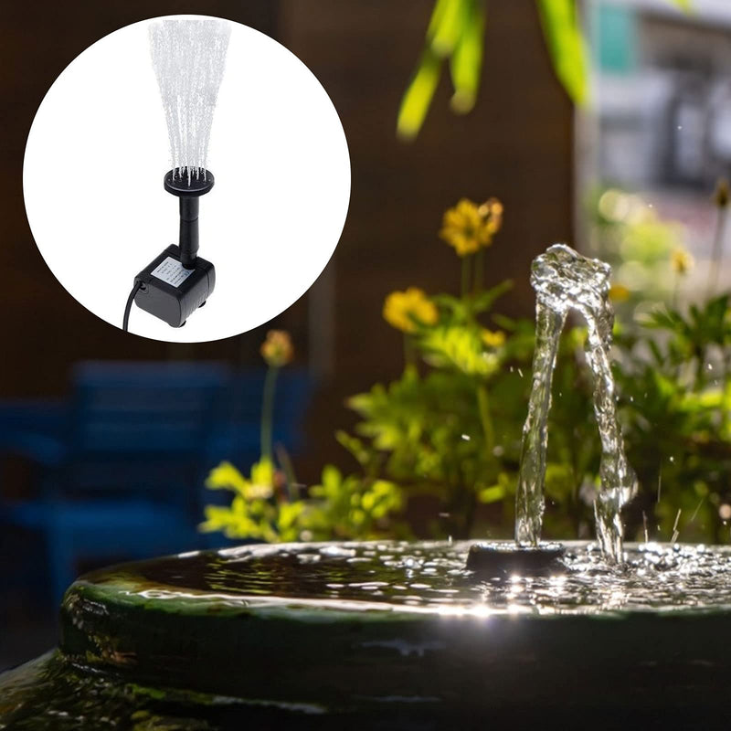 Jroyseter Solar Fountain Pump, Mini Solar Powered Water Fountain, Garden Floating Solar Powered Water Feature Pump with 4 Nozzles Solar Panel Kit Water Pump for Pond,Fountain - PawsPlanet Australia