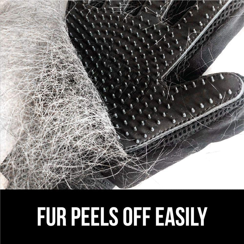 Gorilla Grip Pet Grooming Gloves, 262 Soft Grooming Nubs to Brush Pets, Hair Removal Mitts Remove Cat and Dog Shedding Loose Fur, Easy Clean, for Massaging, Bathing, and Petting Dogs, Cats Black - PawsPlanet Australia