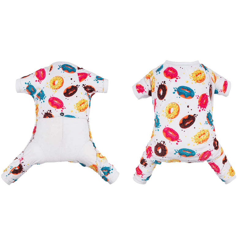 CuteBone Dog Pajamas Cat Pajamas Dog Apparel Dog Jumpsuit Pet Clothes Pjs X-Small Donut - PawsPlanet Australia