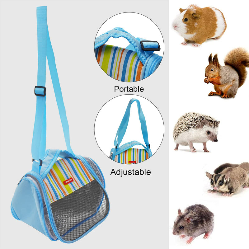 NOONEAST Small Animals Hamster Guinea Pig Carrier Bag Travel Portable Strap Outgoing Bag Accessories for Hedgehog Squirrel Chinchilla Sugar Glider Breathable Outdoor Zipper Bags 【Leopard Print】Semicircle - Brown - PawsPlanet Australia