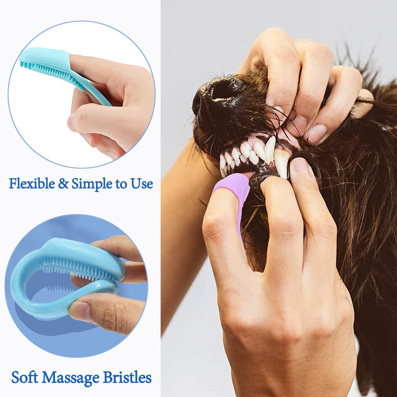Dog Toothbrush, Dog Toothbrush Fingerling, Silicone Pet Toothbrush, Anti-Plaque Finger Toothbrush for Small Dogs, Cats, Dental Care (Pack of 6) - PawsPlanet Australia
