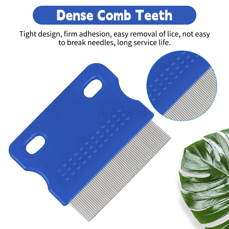 Pack of 2 Cat Dog Flea Comb, Pet Comb Stainless Steel Lice Comb, Pet Grooming Tool, Tear Stain Remover Combs, Hair Removal, Massage, for Removing Dandruff and Hair Stains - PawsPlanet Australia