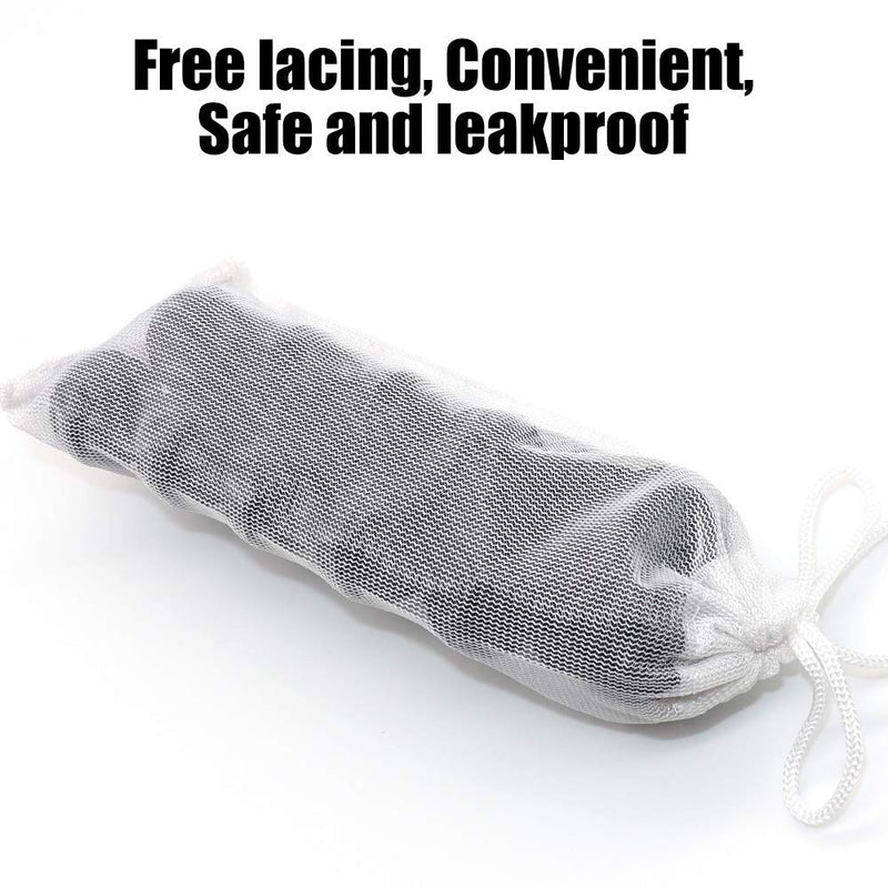 [Australia] - 5 Pack Small Aquarium Mesh Media Filter Bags, 3 by 8 inches High Flow Mesh Bag with Drawstrings for Activated Carbon Reusable Fish Tank Charcoal Filter Bag for Fresh or Saltwater Tanks,White 
