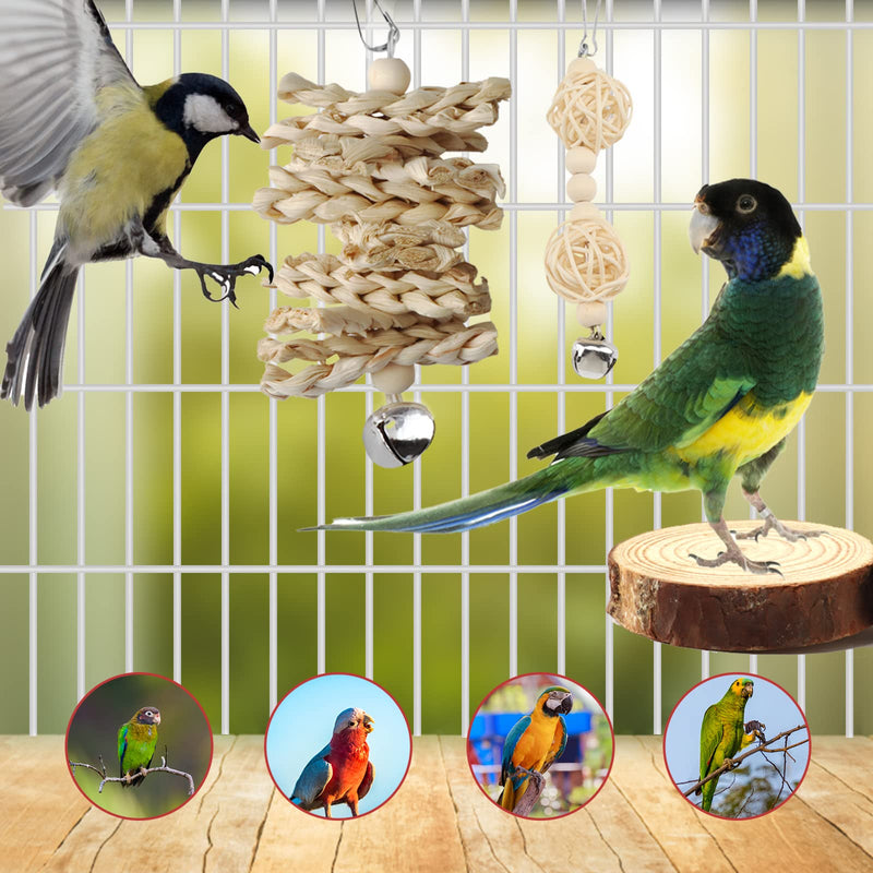 Bird Toys Parakeet Cage Accessories, PietyPet 13pcs Bird Parakeet Toys, Swing Hanging Standing Chewing Toy, Bird toys for parakeets, Cockatiel, Parrot A - PawsPlanet Australia
