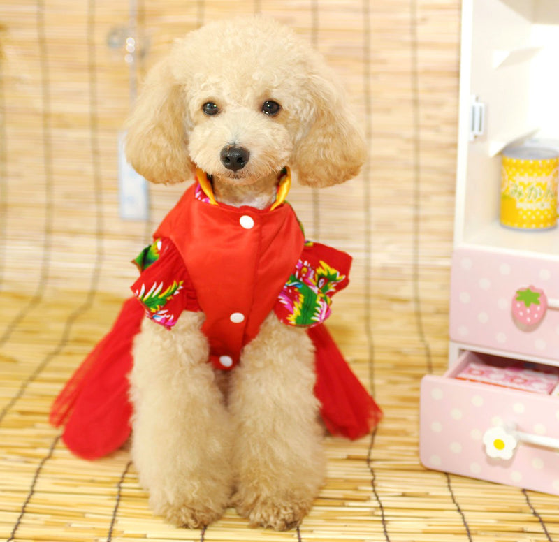 [Australia] - SMALLLEE_LUCKY_STORE Pet Chinese Traditional Wedding Dress X-Small 