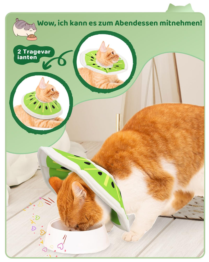 Supet Neck Brace Cat, Adjustable Neck Brace Cat Collar, Recovery Collar Soft Collar Cone After Surgery and Injuries S (Neck: 14-23cm) Kiwi - PawsPlanet Australia