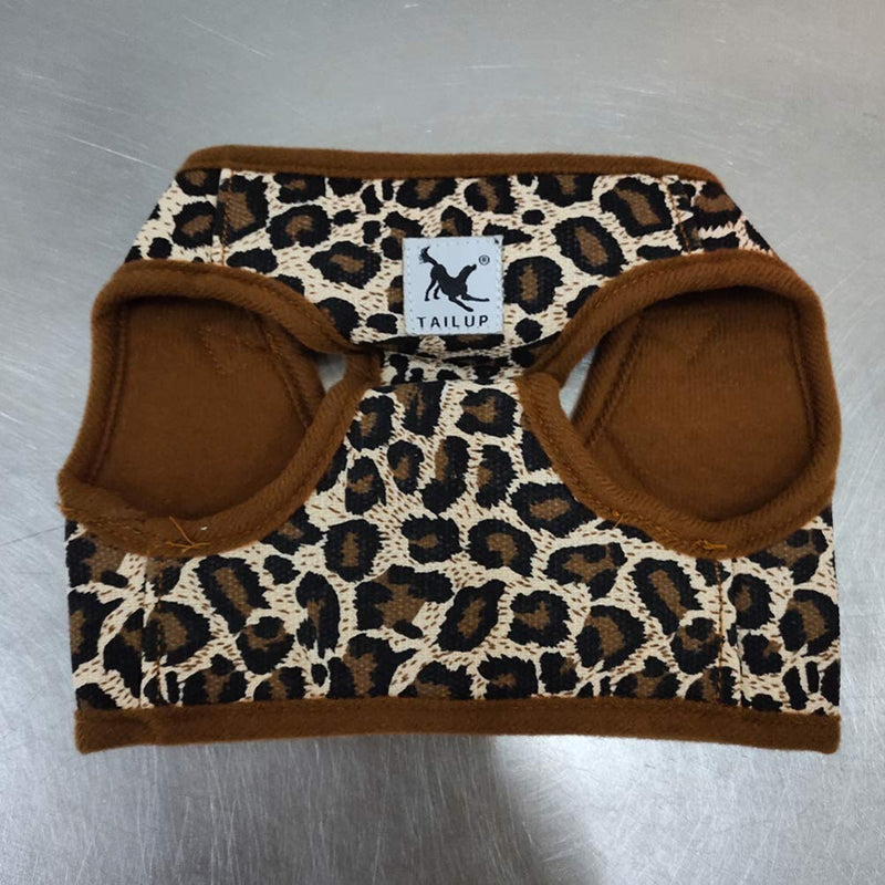 POPETPOP Pet Dog Canvas Chest Harness Vest - Size M (Leopard Print) - PawsPlanet Australia