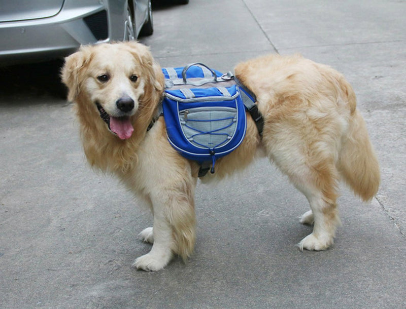 Xiaoyu Dog Backpack, Adjustable Saddle Bag Harness Carrier, for Traveling Hiking Camping S Blue - PawsPlanet Australia