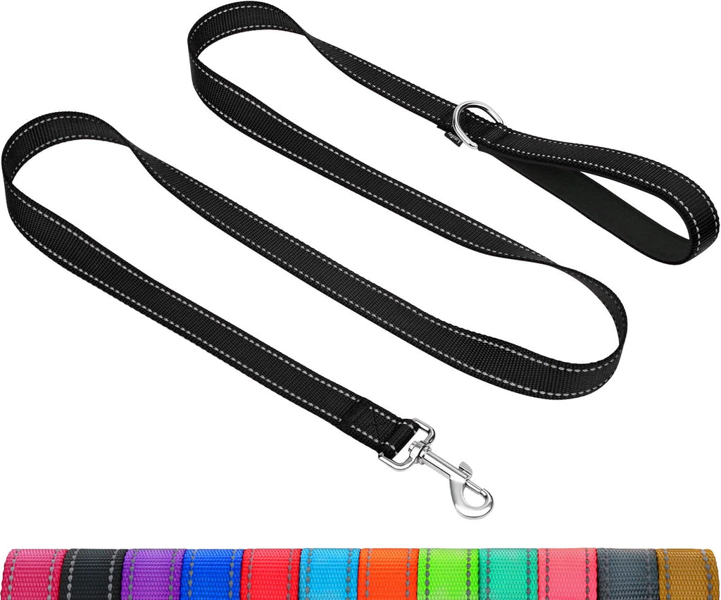 Taglory Dog Leash Small Dogs Lightweight | Double-sided reflective | Padded handle | Up to 10kg | 1.8mx 2cm | Black 1.8 m x 2.0 cm (pack of 1) - PawsPlanet Australia