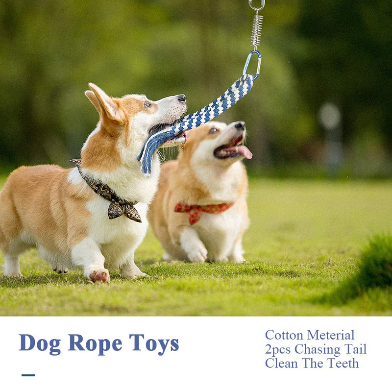 ASOCEA Dog Spring Pole Pet Flirt Teaser Rope Toys Chewing Biting Sticker Interactive Tug of War Toy for Pulling Chasing Teasing Training - PawsPlanet Australia