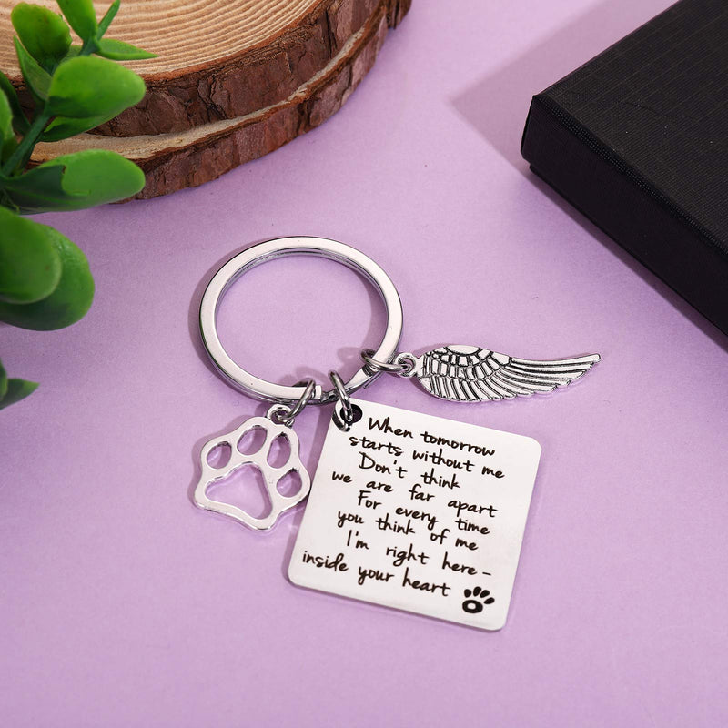 Cerolopy Loss of Pet Keychain, Memorial Keyring Angel with Paws, Key Pendant Sympathy Remembrance Gift for Pet Dog Cat Lover - PawsPlanet Australia