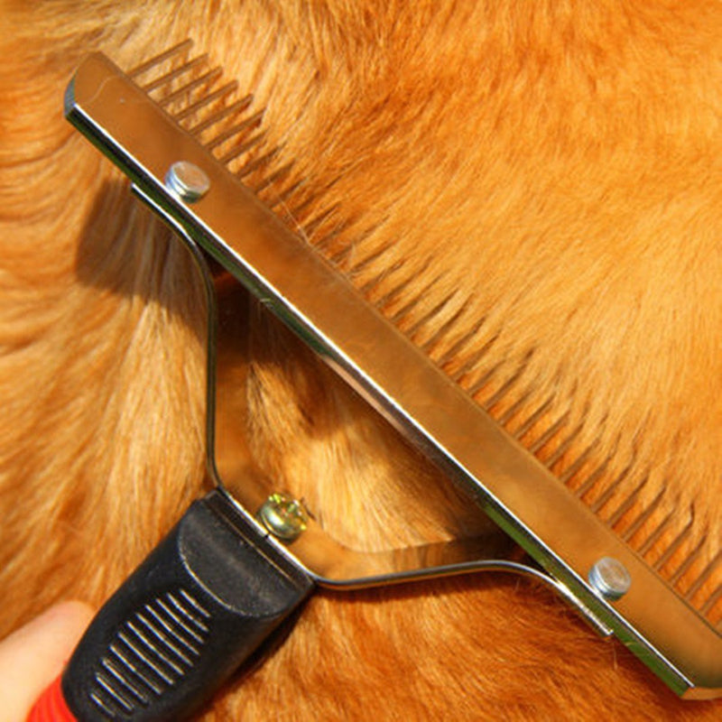 [Australia] - OCTCHOCO Pet Comb Extra-Large Rake Comb Grooming Brush Deshedding Tool Beauty Comb for Large Dogs Golden Retriever Husky German Shepherd Red 