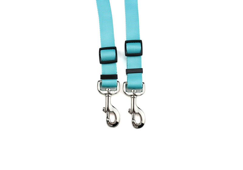 [Australia] - DCbark Tangle Free Double Dog Leash, No Tangle Adjustable Length Lead with Comfortable Padded Handle for 2 Dogs Medium Turquoise 