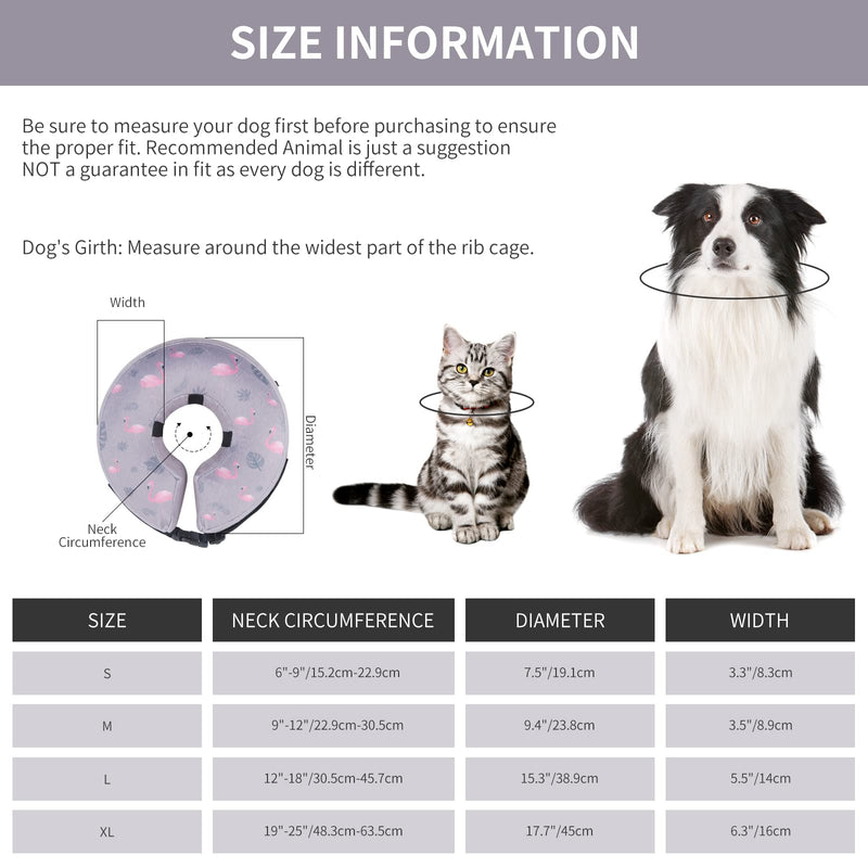 IEUUMLER Inflatable Dog Collar – Comfortable Adjustable Doughnut Protective Neck Cone for Dogs and Cats Recovery from Surgery or Wound FC008 (L (Neck:30.5-45.7 CM)) L (Neck:30.5-45.7 CM)) - PawsPlanet Australia