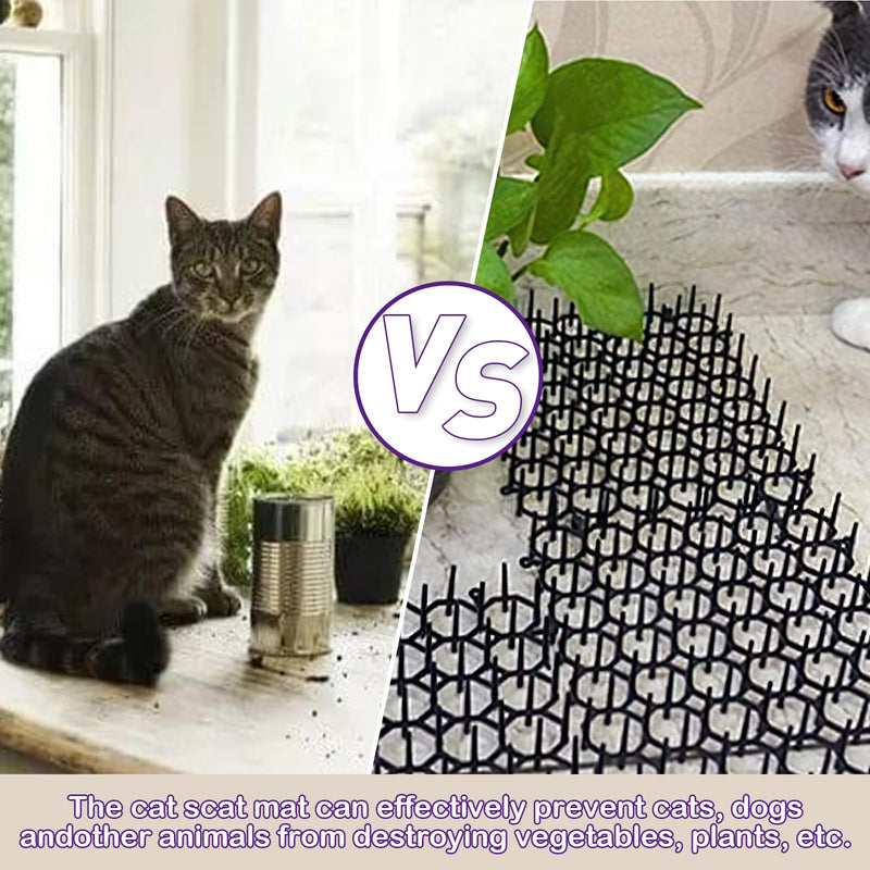 LSRVNM Pack of 15 thorn grid animal barrier cat repellent mat with 12 garden nails, cat deterrent grid, thorn grid against cats, cat guard with spikes - PawsPlanet Australia